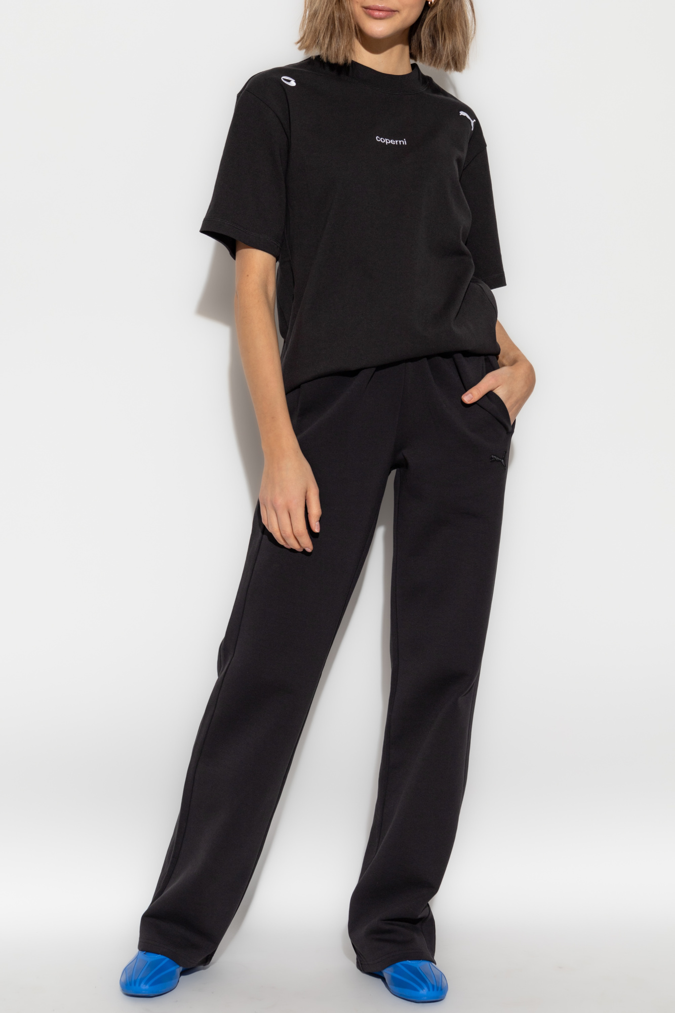 Tシャツ・カットソー Coperni SS25 KNITTED C LOGO TOP (COPML140Y3010 BLK) Coperni cotton t-shirt Logo Boxy PRM EU